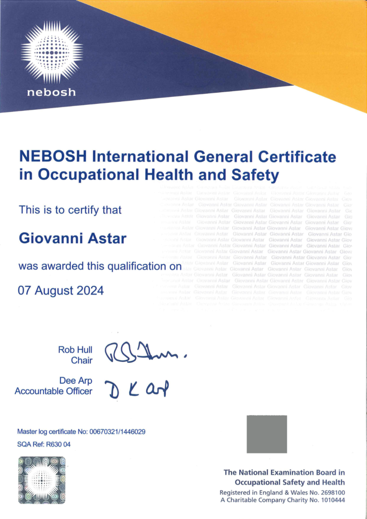 NEBOSH IGC Certificate