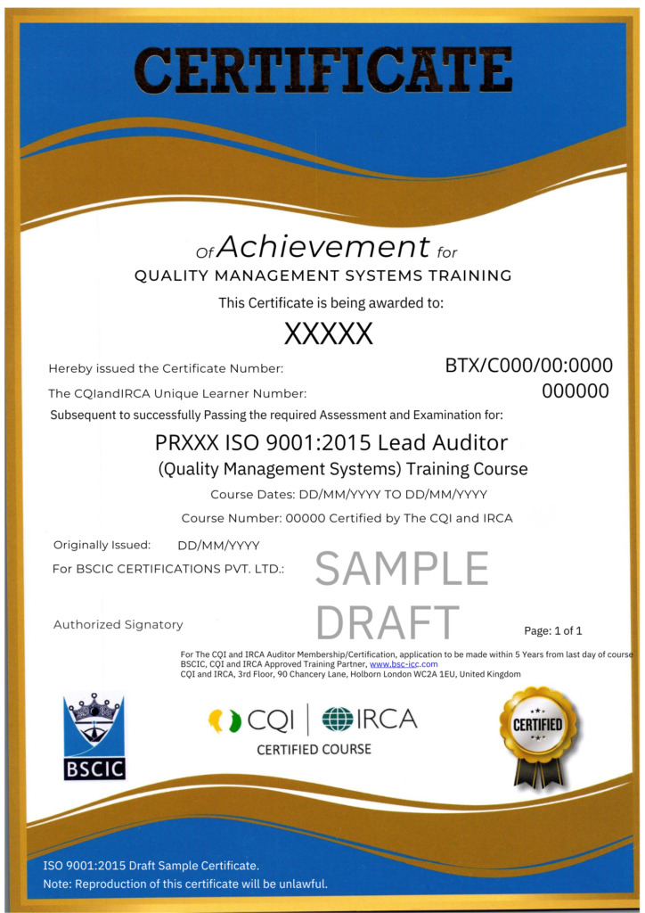 ISO 9001 Certificate