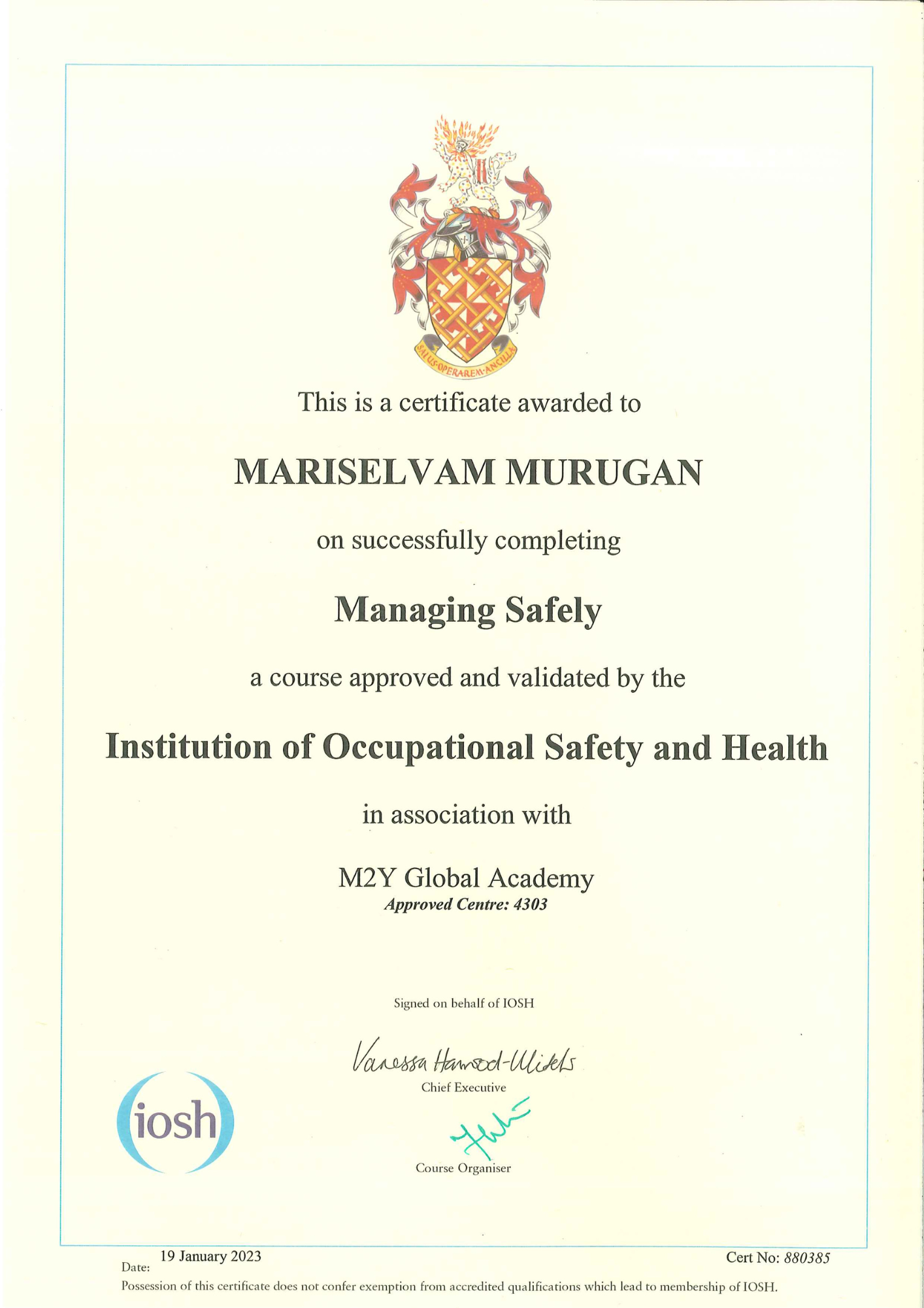 iosh certificate