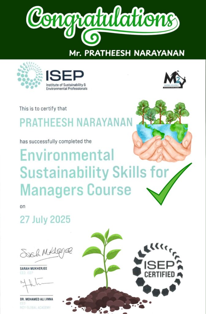 ISEP Environmental Sustainability Skills for Managers certificate