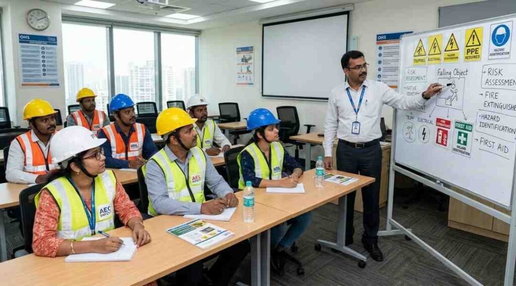 OSHA 30-hour safety training classroom session in India with certified instructor and HSE professionals