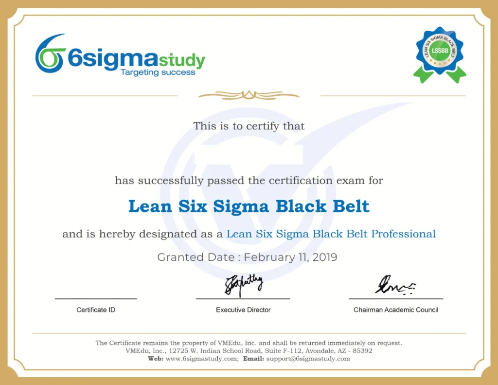 Lean Six Sigma Black Belt Certification